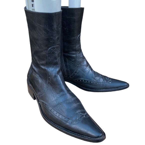 GÖN Handmade boots men 7.5 US EU 40 Vintage western Oxford mid-calf - Picture 1 of 16